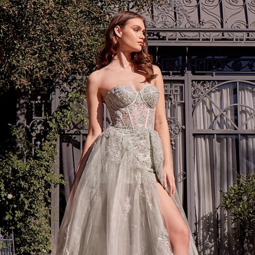 N/A New Elegant Strapless Asymmetric A-Line Tulle Dress W/ Sweetheart Neck A1381